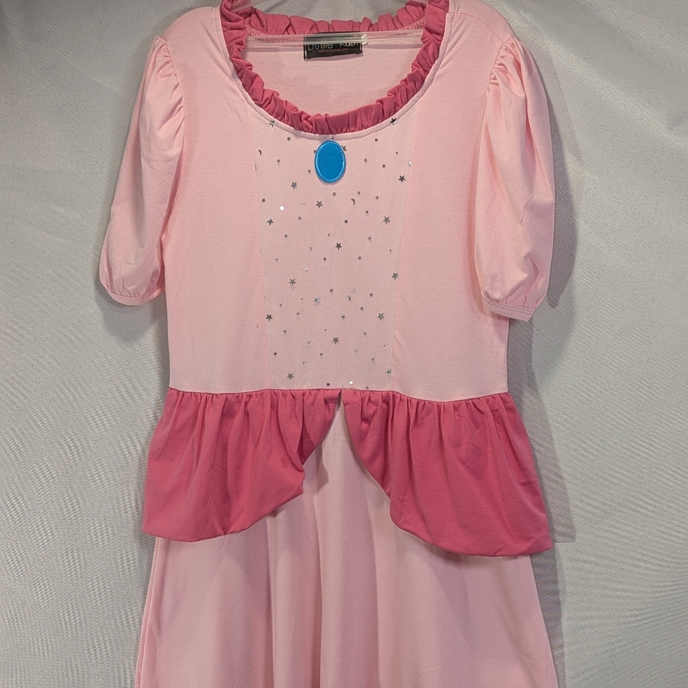 New adult women princess peach dress Halloween costume mario brothers S M L XXL